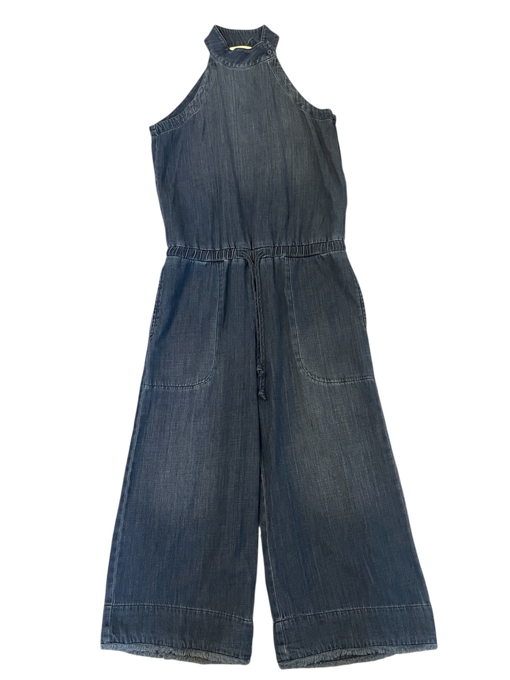 Anthropologie Indigo Denim Halter Jumpsuit